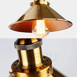 iDEGU Suspension Luminaire Industrielle Lustre Plafonniers Design Edison Métal 3 Lampes Suspension, Ø 220mm (50cm, Laiton / Doré )