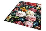 CARPETIA Tapis Salon Design Tapis Moderne Fleurs Bouquet Noir Rouge Größe 160x230 cm