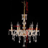 Ridgeyard Classique 6 Feux Pampilles Lustre Verre K9 Cristal Plafonnier Lampe Luminaire (D'or)