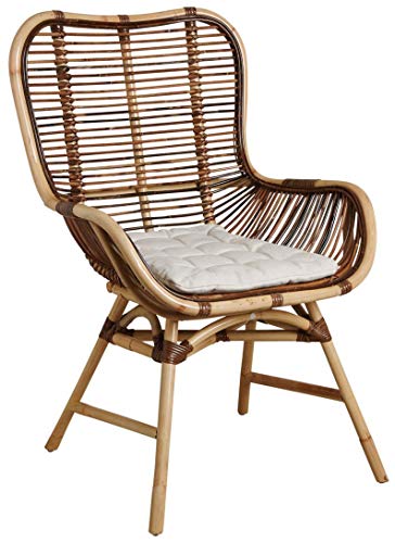JARDIN DECO Fauteuil en rotin Croco avec Coussin Bontang