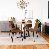 Homy Casa – Lot de 4 chaises de salle à manger douces avec dossier et pieds en métal massif pour salon, maison, marron