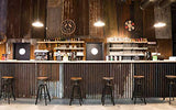 Tabouret de Bar Réglable YAKO 2 Design Luxe Loft Vintage Industriel Gris Brossé Métal & Bois