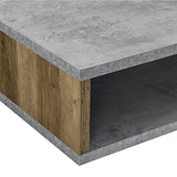[en.casa] Table Basse Moderne Plateau MDF Robuste Rectangulaire Acier Béton Bois 110cm x 60cm x 30cm