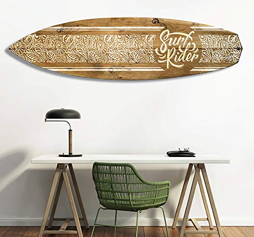 HXA DECO - Planche de Surf Décorative,Multi Choix,Décoration Murale,Impression sur Alu Dibond, Surf Rider, 150x40 cm