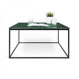 Tema Home Table Basse rectangulaire Gleam 50 Plateau en marbre Vert Structure Noire