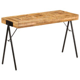 tidyard Table à Écrire Bois | Table de Bureau | Table Informatique Style Industriel en Bois de Manguier Massif 118 x 50 x 75 cm