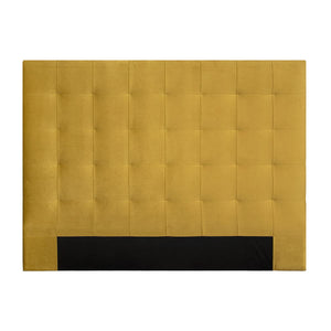 Miliboo Tête de lit capitonnée en Tissu Velours Jaune Moutarde L160 cm HALCIONA