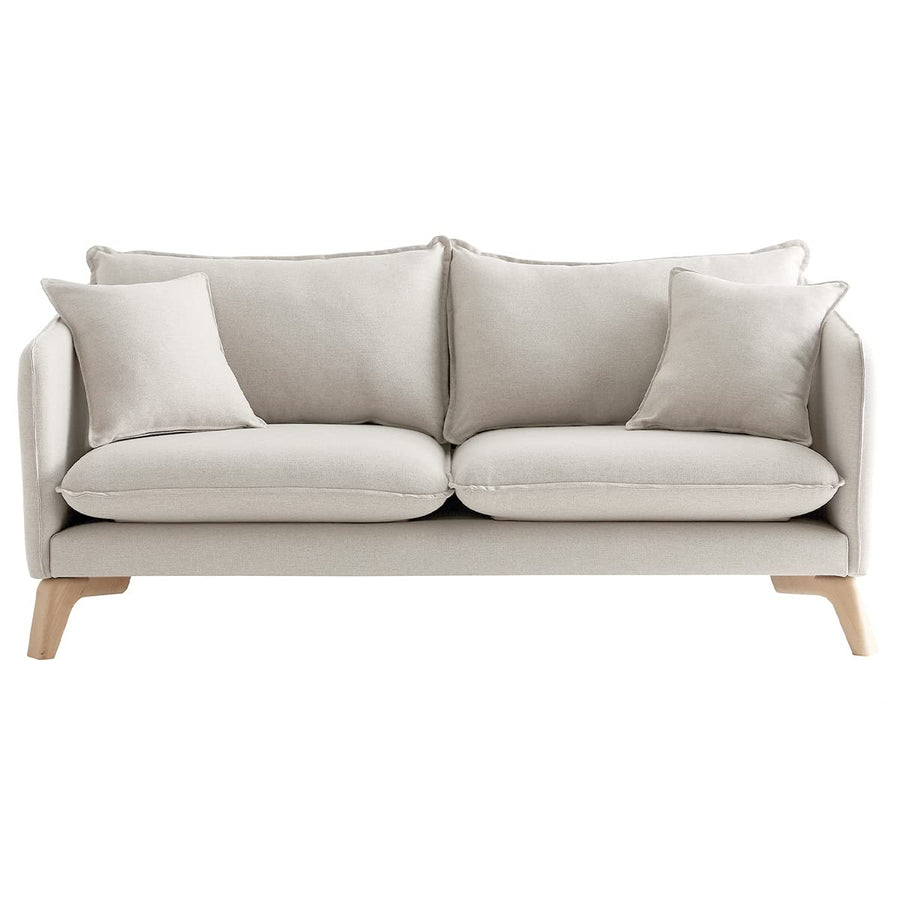Miliboo Canapé 3 Places éco-Responsable en Tissu Beige Clair et Bois Clair Forest Miliboo Canapé 3 Places éco-Responsable en Tissu Beige Clair et Bois Clair Forest