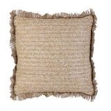 THE HOME DECO FACTORY Coussin Design Bord de mer en Jute Raphia - L. 40 x l. 40 cm - Beige