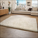 Paco Home Tapis Poils Hauts Moelleux Moderne Shaggy Style Flokati Confortable Uni Blanc, Dimension:160x230 cm