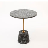 LINCYS Table d'appoint Table d'appoint Basse marbre Naturel Minimaliste Terrazzo Rond Salon Plateau Rond Table Tables d'appoint Salon pour Manger Petite Table