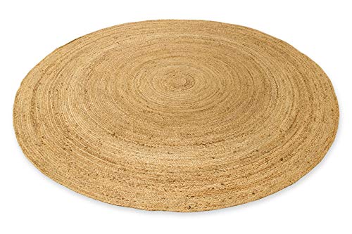 HAMID - Jute Vloerkleed Rond, Tapijt Alhambra Natuurlijke Kleur en HAMID - Jute Vloerkleed Rond, Tapijt Alhambra Natuurlijke Kleur en