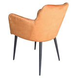 Damiware Rose Chaise avec Accoudoir | Salle à Manger Confort Revêtement en Tissu (Velours Orange)