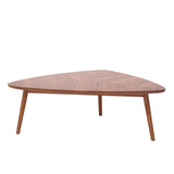 Marque Amazon - Rivet - Table basse triangulaire, en noyer et aux pieds en bois massif, 105 x 60 cm