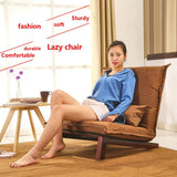 Lazy Single Sofa Canapé Pliable Canapé Chambre Lavable Tatami Salon Lounge Chair Multi-gamme Réglable Chaise Baie De Baie Canapé Lit Portant 120KG (Color : BROWN, Size : 80 * 70 * 75CM)