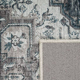 Tapis Salon Chambre Adulte Tissage Plat Moderne Oriental Motif Marocain Ornements Vintage Lavable en Machine, Dimension:160x220 cm, Couleur:Gris