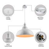 BAYCHEER E27 Métal Retro Lustre Abat-jour Suspensions Luminaires Plafonniers Lampe Industriel Blanc