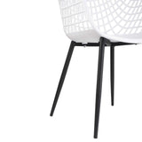 IDIMEX Lot de 4 chaises Lucia pour Salle à Manger ou Cuisine au Design Retro avec accoudoirs, Coque en Plastique Blanc et 4 Pieds en métal laqué Noir