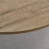 [en.casa] Table Basse Ronde avec Plateau Amovible Panneaux de Particules Textile Métal Couleur Bois Gris Noir 40 x 60 cm