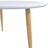 Menzzo Table scandinave Nina Bois laqué Blanc, MDF, 110x110x76 cm