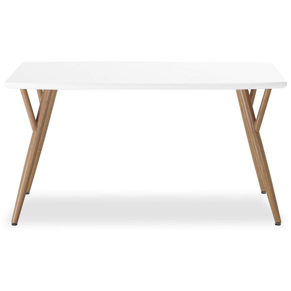 INTENSEDECO Table Style scandinave Mya Blanc - 4 à 6 Personnes