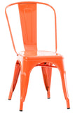 CLP Chaise Empilable en métal Belgrad - Chaise avec Dossier Haut Pieds avec Patins de Protection - Hauteur Assise 46 cm - Chaise de Cuisine Orange