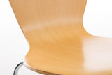 CLP Chaise Empilable Calisto en Bois - Assise Ergonomique - Chaise de Salle d'Attente en Bois Chaise, Hauteur Assise 45 cm -Couleurs au Choix: Nature