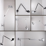 NIUYAO Lampe Applique Murale Bras-Long Réglable Eclairage Décorative-Argent