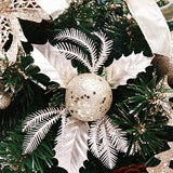 FunPa Couronne de Noel Porte, 16'' Deco Noel Deco Sapin de Noel Guirlande de Noel Decoration de Noel Exterieur avec Cintre