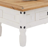IDIMEX Table Basse de Salon Campo rectangulaire en Bois Style Mexicain avec 1 tiroir, en pin Massif lasuré Blanc et Brun