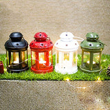 MoGist Chandelier décoratif en Fer forgé Style européen Lampe de Table Décoration de Table Décoration de Mariage Lanterne de Noël, Rouge, 10 * 21.5cm