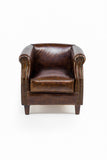 Rosa Splendiani Fauteuil Scotts en Cuir Authentique avec Finition vieillie - Vintage Style