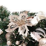 FunPa Couronne de Noel Porte, 16'' Deco Noel Deco Sapin de Noel Guirlande de Noel Decoration de Noel Exterieur avec Cintre