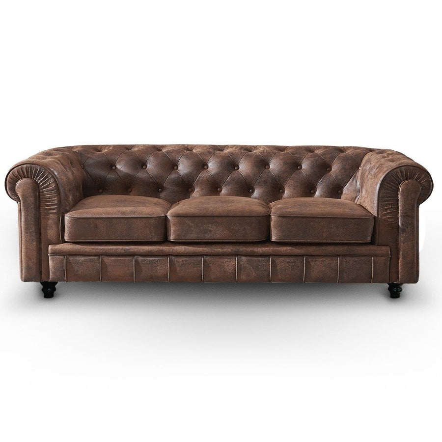 INTENSEDECO Canapé Chesterfield 3 Places Vintage INTENSEDECO Canapé Chesterfield 3 Places Vintage