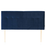 marcKonfort Tête de lit tapissée Napoles 140X100 cm Bleu, pour Couchage de 140, Velours, Pieds en Bois, quaincaillerie Incluse.