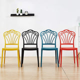 LXQGR Chaise empilable à dossier haut avec accoudoirs, siège en PP et PU de haute qualité, chaise empilable en plein air Bistrot en plein air Restaurant Cafe (Color : Yellow)