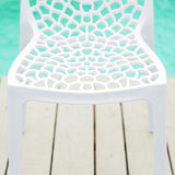 Homestyle4u 2465 Lot de 2 chaises de jardin empilables en plastique Blanc Résistant aux intempéries