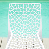 Homestyle4u 2465 Lot de 2 chaises de jardin empilables en plastique Blanc Résistant aux intempéries