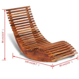 Fesjoy Chaise Longue à Bascule Bois d'acacia Bain de Soleil Inclinable Chaise de Jardin Inclinable Jardin terrasse Piscine Sauna lit de Bronzage Chaise de Plage