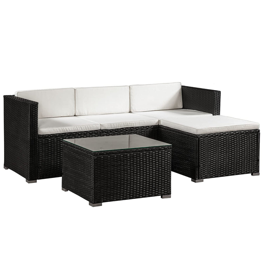 Juskys Salon de Jardin en polyrotin Lounge Punta Cana M, résistant aux intempéries - avec canapé 3 Places, Tabouret, Table & Coussins 3-4 Personnes Ensemble de Meubles de Jardin Noir/crème Juskys Salon de Jardin en polyrotin Lounge Punta Cana M, résistant aux intempéries - avec canapé 3 Places, Tabouret, Table & Coussins 3-4 Personnes Ensemble de Meubles de Jardin Noir/crème