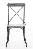 CLP Chaise de Bistro Bromley Chaise Design Industriel - Assise en Bois Piétement en Métal - Idéale pour la Gastronomie - Couleur au Choix : Antique-argenté