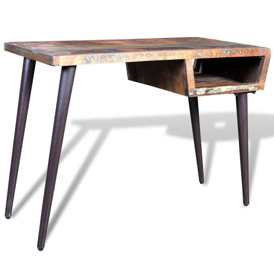 vidaXL Bureau avec Pieds en Fer Bois de Récupération Table d vidaXL Bureau avec Pieds en Fer Bois de Récupération Table d'Ordinateur Maison