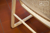 Rocking Chair en cannage Aksel - Bois Massif, Esthétique intemporelle, Produit 100% Bois, Bois de Rotin | Un Rocking Chair pour célébrer Le Retour du cannage - Beige (L59 x H44 x P64 cm)