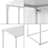 [en.casa] Table Console Table d'Appoint Industriel en Métal Résistant 95 x 110 x 32 cm Blanc Mat