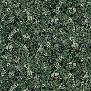 A.S. Création papier peint intissé Greenery papier peint effet jungle papier peint oiseau 10,05 m x 0,53 m vert noir 372101 37210-1