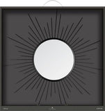 PEGANE Miroir en métal Forme Soleil, Coloris Noir - Dim : L60 x l 1,5 x H60 cm