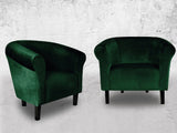 Fortisline Fauteuil Crapaud Monaco Velvet en veloures Vert Emeraude sièges Salon Bistro café W364_23