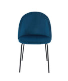 BAITA Brooklyn Chaise en Velours, Bleu Paon, h78cm