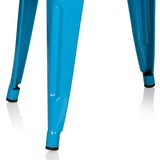 hjh OFFICE 645004 tabouret bistrot VANTAGGIO bleu clair métallique au look industriel et moderne, empilable