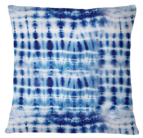 S4Sassy décoratifs pour la Maison Bleu Coussin Shibori Imprimer Square Pillow Coussin Sofa-24 x 24 Pouces